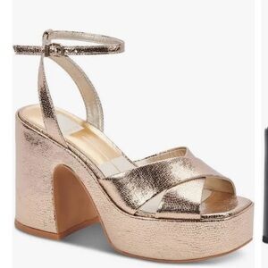 Dolce Vita gold Wessi platform sandals. Size 7